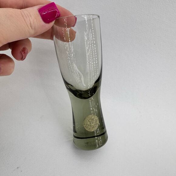 Holmegaard 1960s Per Lutken Christer Smokey Grey Shot Glass Set of 2 Denmark - Picture 3 of 6